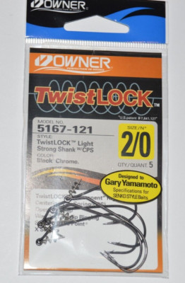 owner twistlock hooks 5167-121 black chrome 2/0 screw in yamamoto senko hook