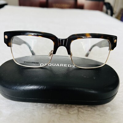 DSquared2 DQ5231 Black/Brown Tortoise Plastic & Metal Eyeglasses Frame W/ Case