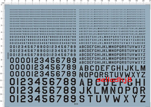 USAAF USA Letter Number Decals for different scales Model Kits White ...