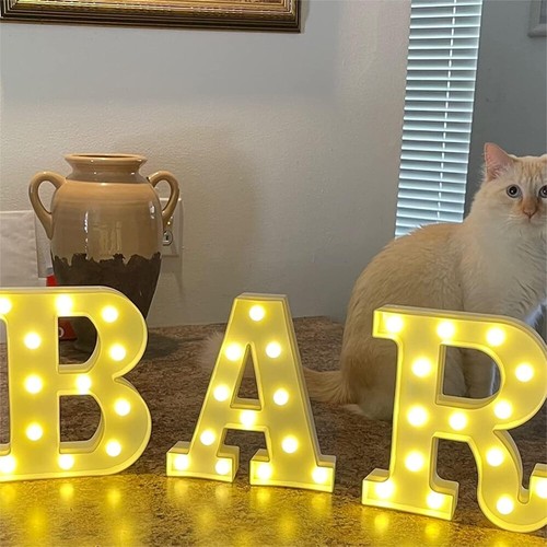 Large LED Light Up Alphabet Letters Plastic Numbers Standing Party Birthday BAR - Picture 6 of 92