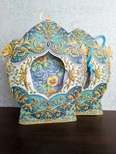 Set of 2 Gift Bag Blue Green Easter Egg Faberge Decoration Window Empty Tag