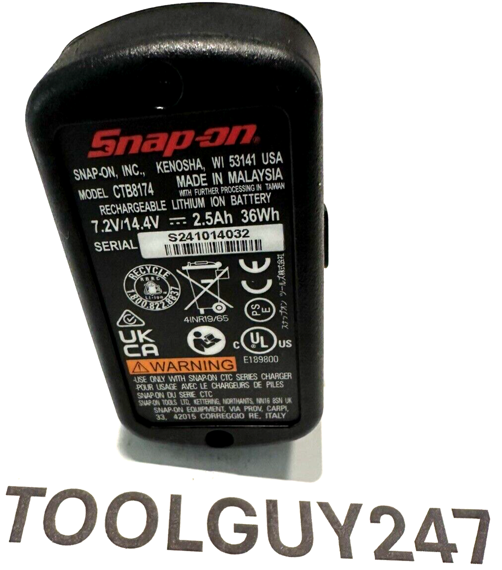 SNAP ON CTB8174 Brand New ! 14.4V 2.5 Ah Micro Lithium Battery