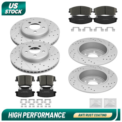 Front Rear Drilled Rotors + Brake Pads for Dodge Charger Challenger Magnum 300
