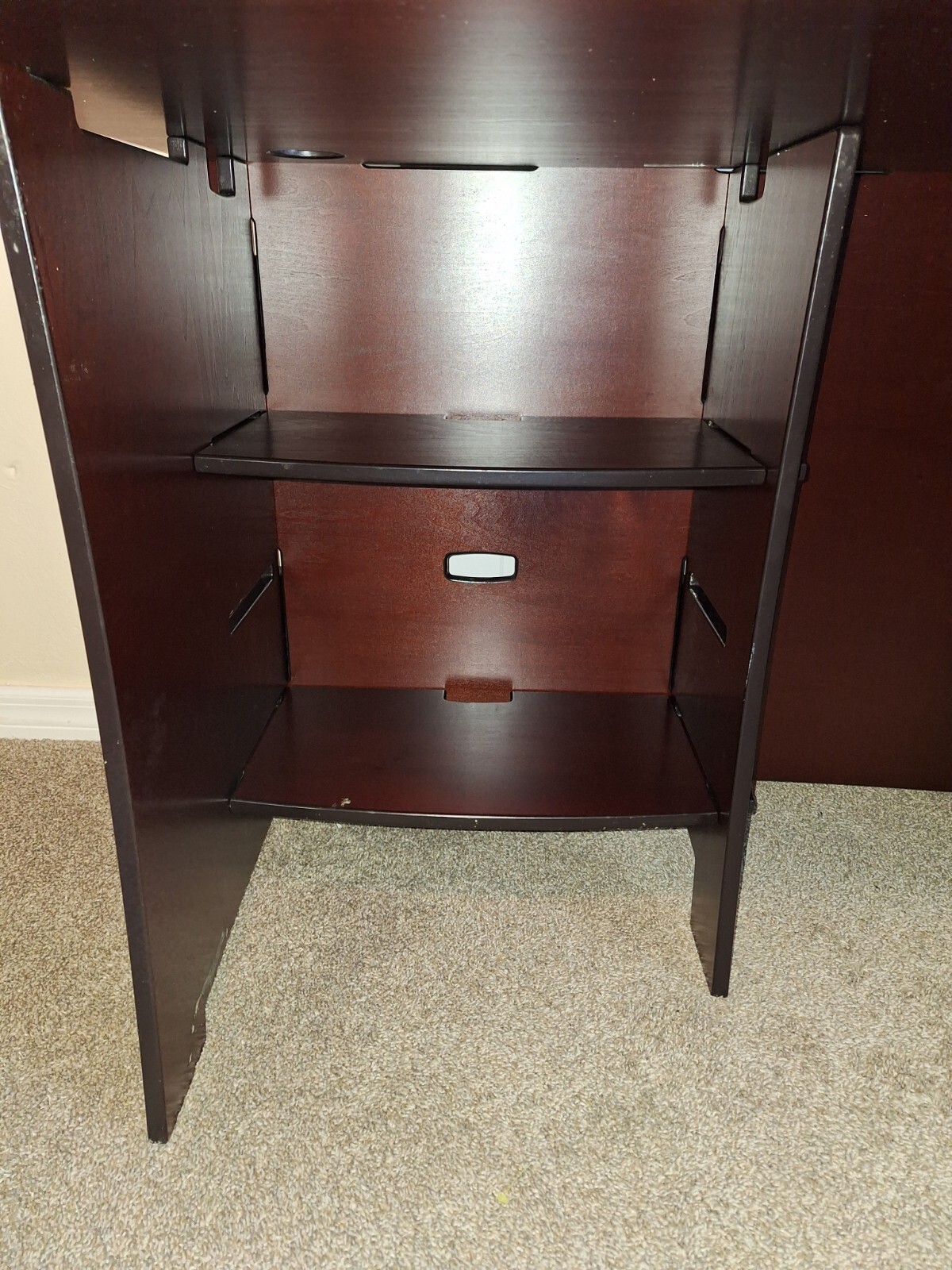 Legare Office Straight Desk With Desk Accessory Shelf Dark Wood