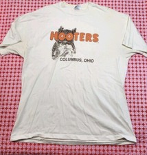 Vintage Hooters Columbus Ohio Single Stitch Tshirt Hanes USA Made Front Back Bc1