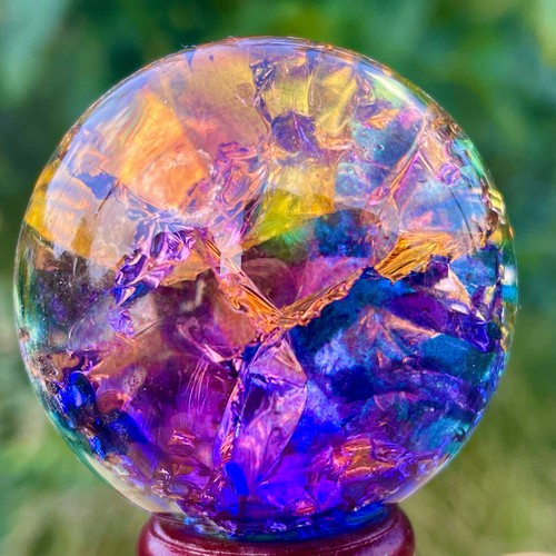 158g Natur Titan Regenbogen Quarz Kugel Kristallkugel Heilung - Bild 20 von 23
