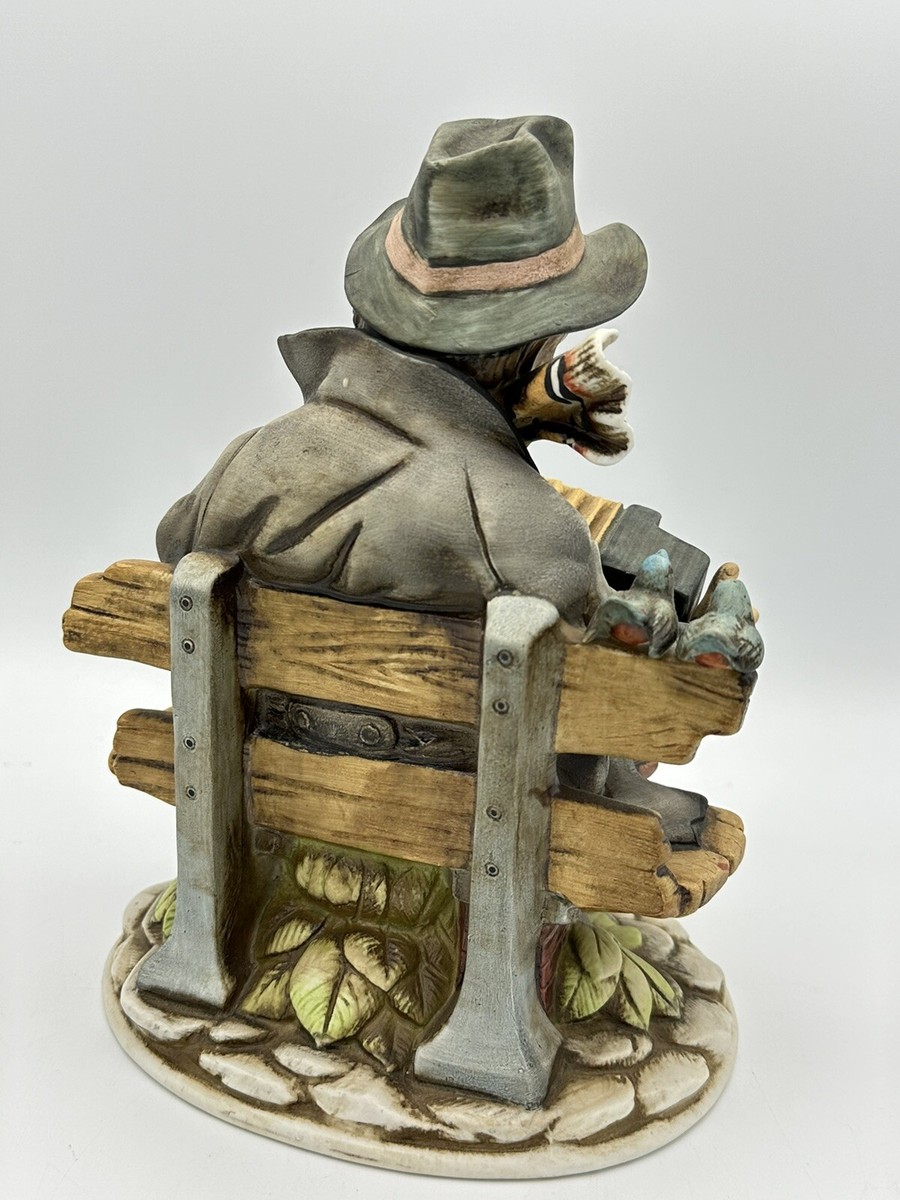 Porcellane D'Arte Accordion Player on Bench with Dog #8626