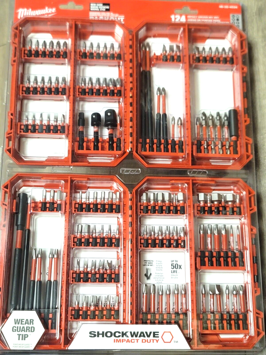 Milwaukee 124pc Shockwave Impact driver Bit Set Designed for