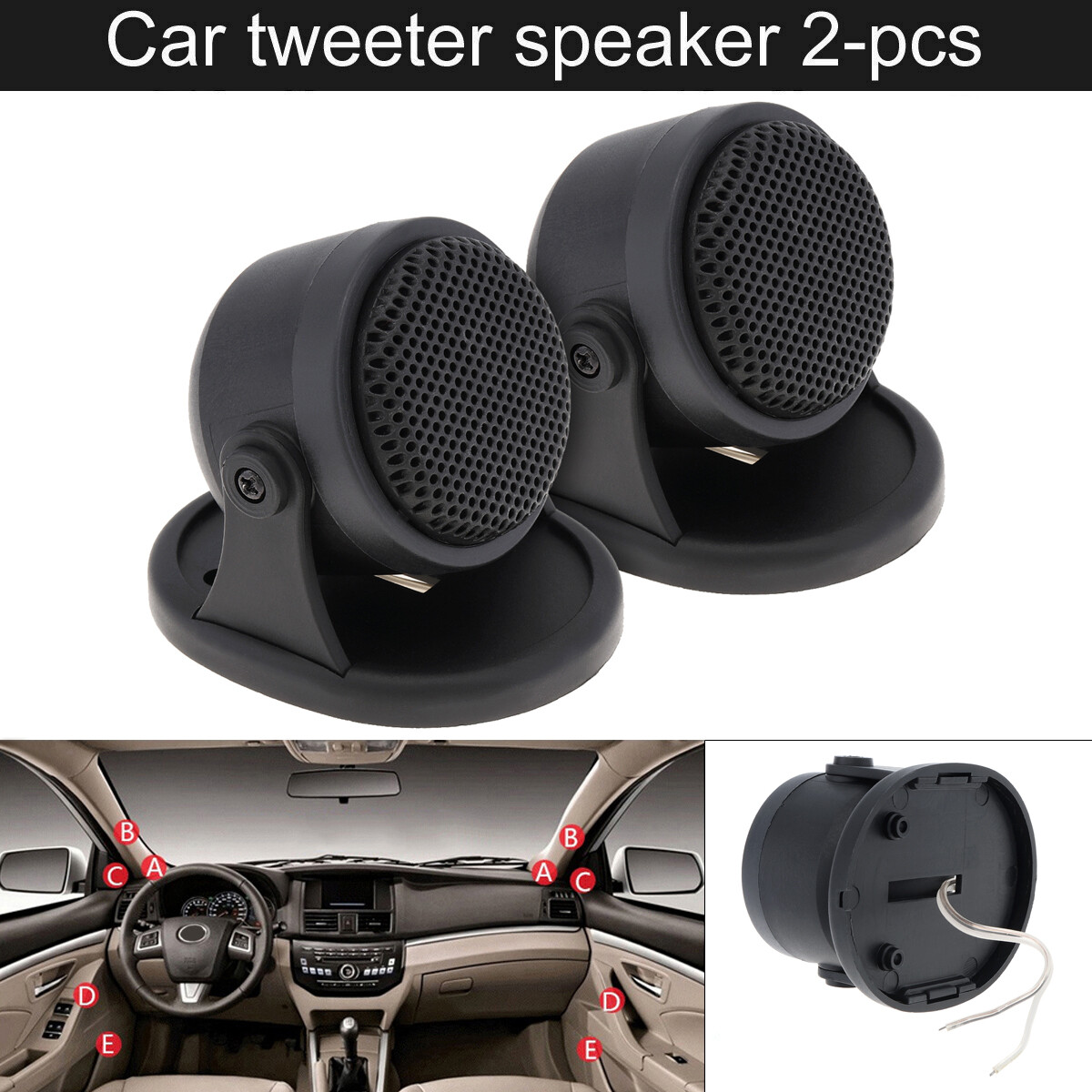 2pcs 20W Mini Dome Tweeter Speakers High Efficiency for Car Audio System