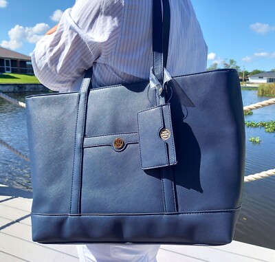 TOMMY HILFIGER - Tasche Shoulder Bag Luggage Tote with Pouch Beutel blau neu USA