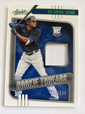 2021 Absolute Baseball Rookie Threads Green Daz Cameron Jersey 101/199!