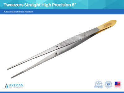 Surgical Tweezers Straight Lab Tweezers Forceps 6  Thumb Serrated Forceps ARTMAN