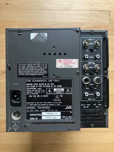 Working JVC TM-900SU 9 in Professional CRT Color Video Monitor retro gaming - Picture 2 of 6