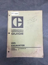 Caterpillar CAT 225 Excavator Factory Lubrication & Maintenance Guide