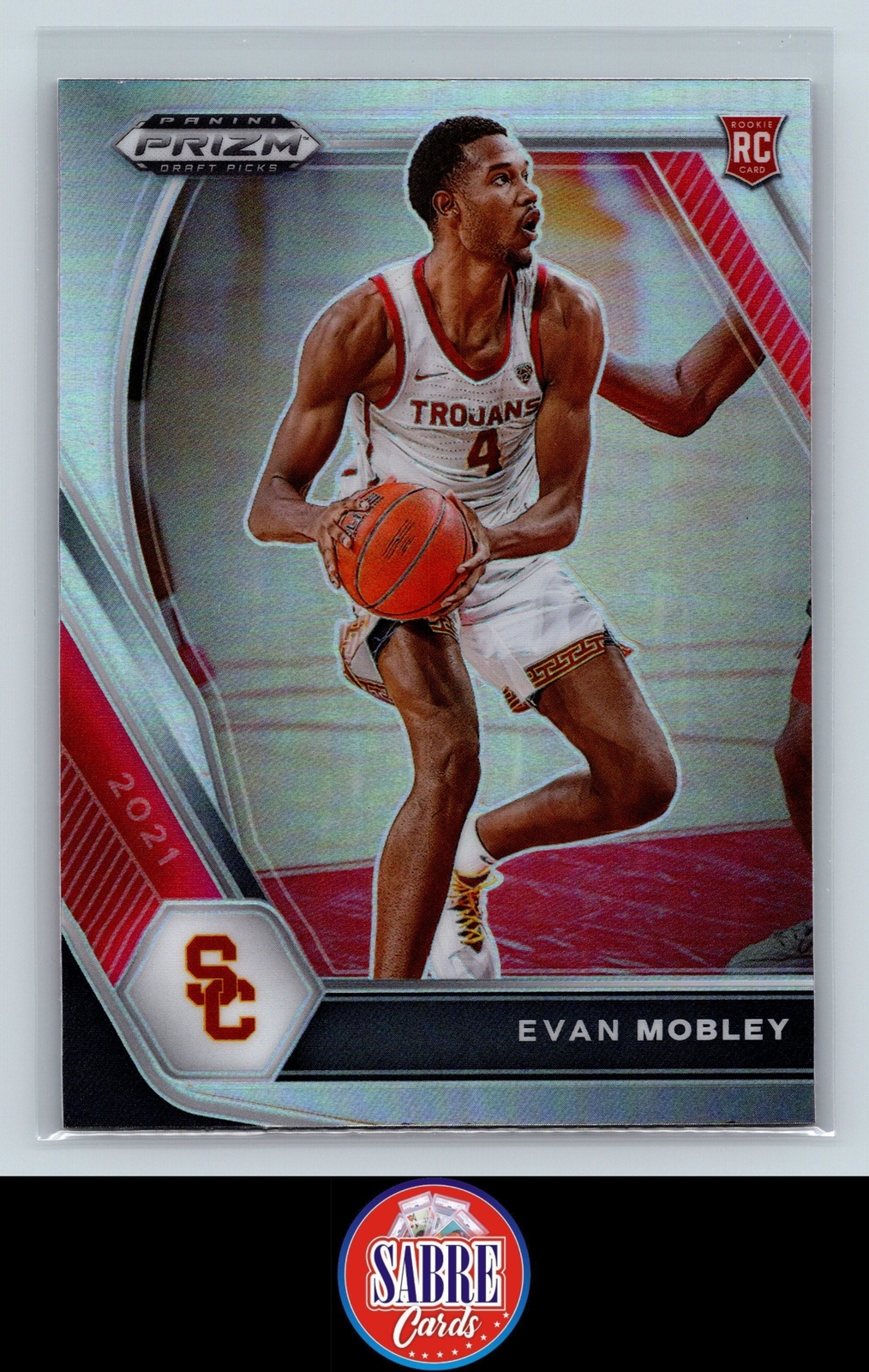 2021 Prizm Draft Picks  Evan Mobley Silver Prizm USC Trojans No.2
