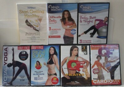  NEW 7 Weight Watchers SELF fitness Quick Fix workout mix DVD lot cardio yoga
