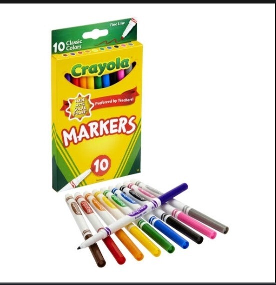 Pack of 2 Crayola Marker Sets, Assorted Colors, Beginner Child, 10ct each