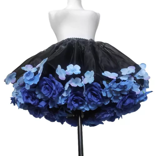 Colorful Flowers Petticoat Skirt Support Short Dress Lolita Cosplay Clothes - Bild 9 von 23