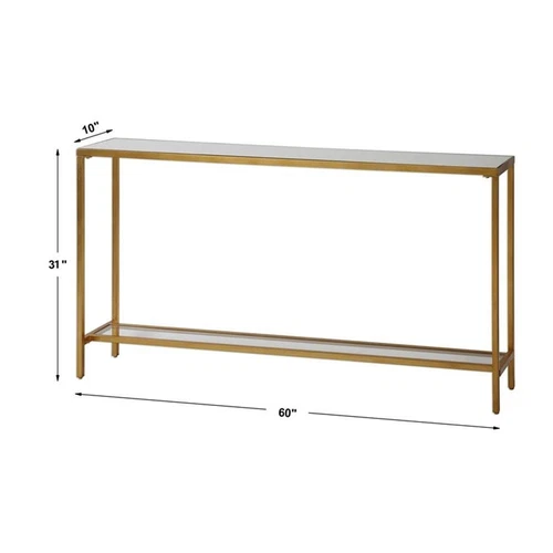 Uttermost Hayley Modern Style Metal Console Table in Gold Finish - Picture 7 of 7