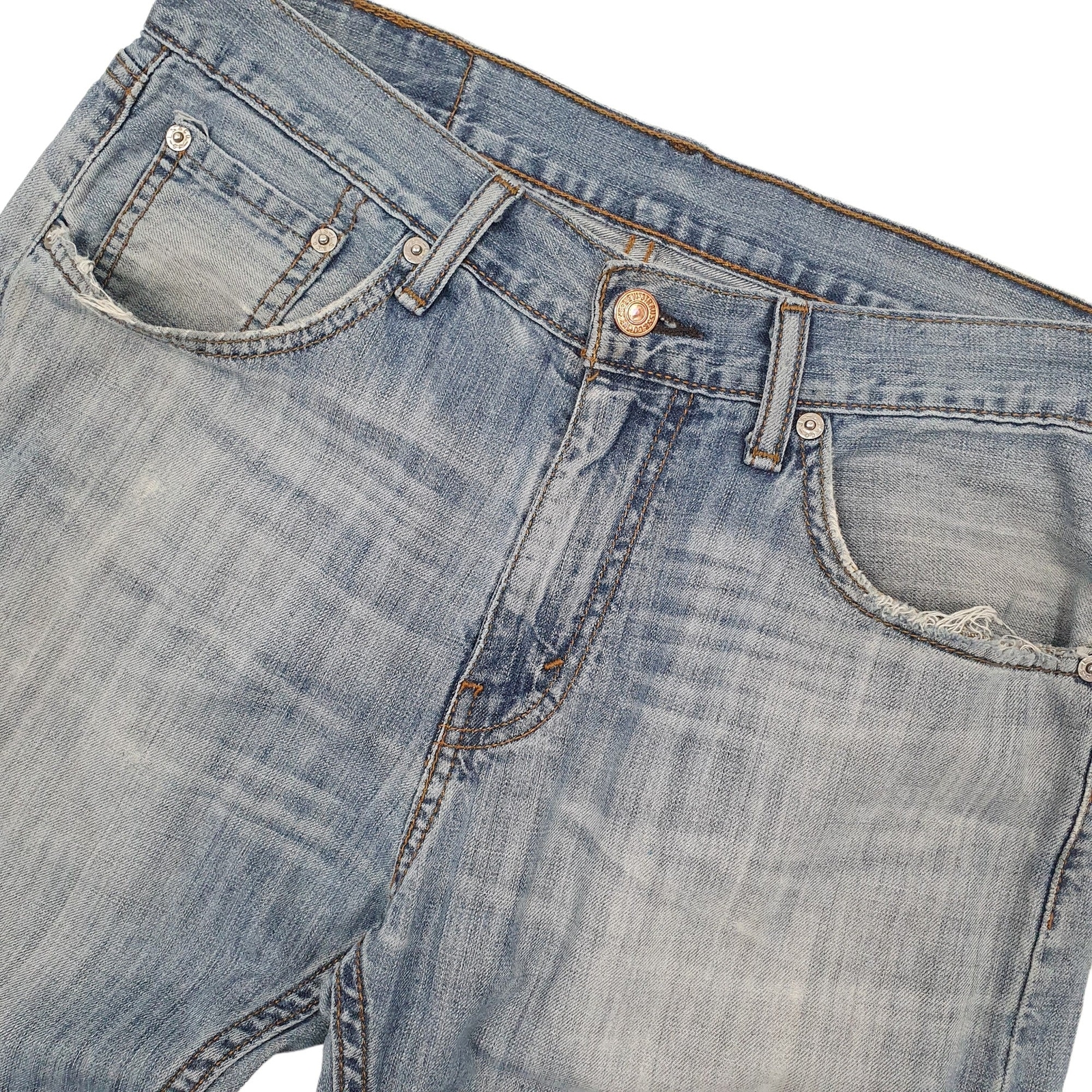LEVIS 505 Jeans Regular Fit Blue Denim Trousers Mens W30 L30 image 4