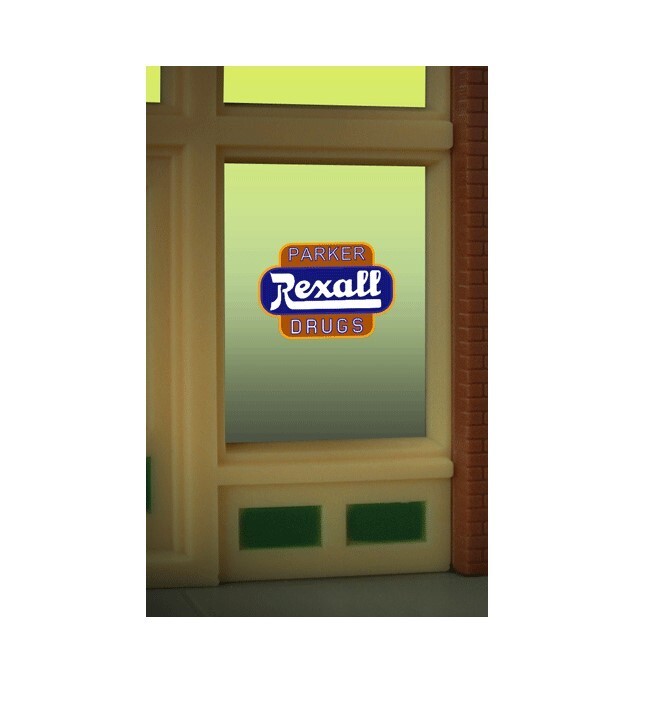 Enseigne lumineuse clignotante 8820 VITRINE REXALL accessoire décor train miniature N HO