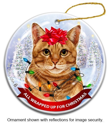 Orange Tabby Santa Ornament - Picture 1 of 1