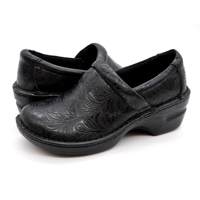 b.o.c. Women’s Leather Clogs fashionable & Comfortable with arch support BOC Born Concept Womens Size 9 M BLACK Leather Shoes Clogs  main image 4