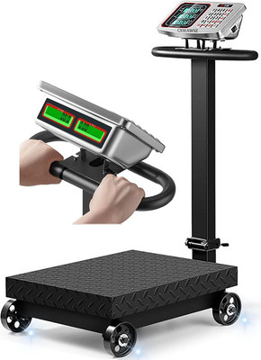 Large Platform Scale with Wheel 660 LB Floor Weight Computing Postal Scale Digit