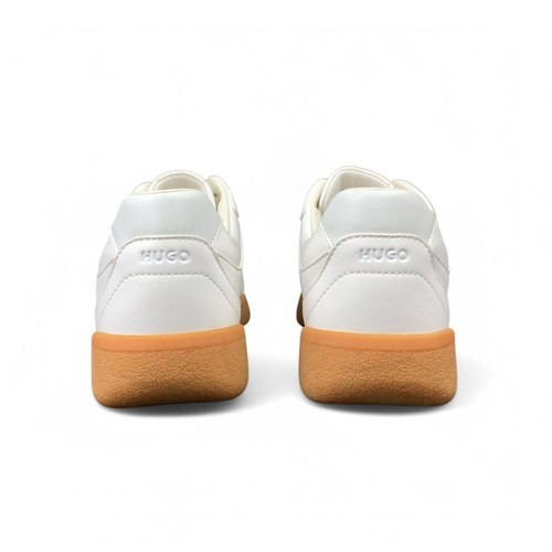 HUGO BOSS SNEAKERS WOMEN WHITE LEATHER TEXTILE LOW SIZE 37 US 6 UK 4 AUTHENTIC - Picture 8 of 10