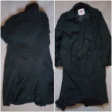 Lee Cooper Size 16 Trench Coat Black (viscose, Silk And Wool Mix) Wi Pockets