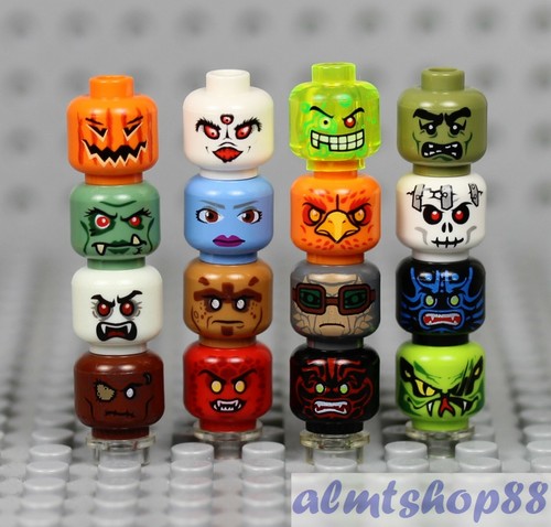 LEGO - Minifigure Heads - PICK YOUR STYLE - Monster Zombie Halloween Scary Alien - Picture 4 of 85