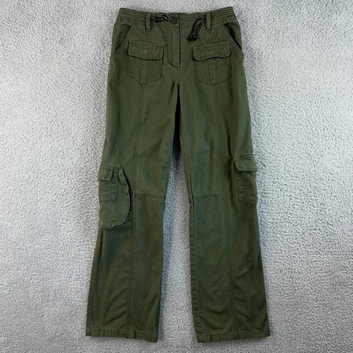 John Galt Pants Women One Size Green Kim Cargo Adjustable Waist Low Rise Relaxed