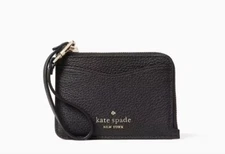 New Kate Spade Leila Small Card Holder Wristlet Black  WLR00398 $119