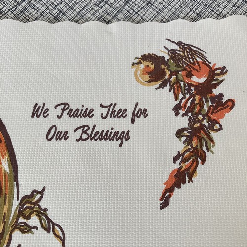 Vintage Thanksgiving Placemats Retro Ornate Waffle Type Paper 10x14.5 Set of 19 - Picture 3 of 7