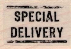 Special Delivery 1 x 1 1/4'' Rubber Stamp, Mixed Media Stamp, Word/Phrase Stamp