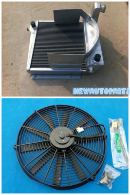 ALUMINUM RADIATOR+FAN For AUSTIN HEALEY SPRITE BUGEYE FROGEYE/MG MIDGET 948/1098
