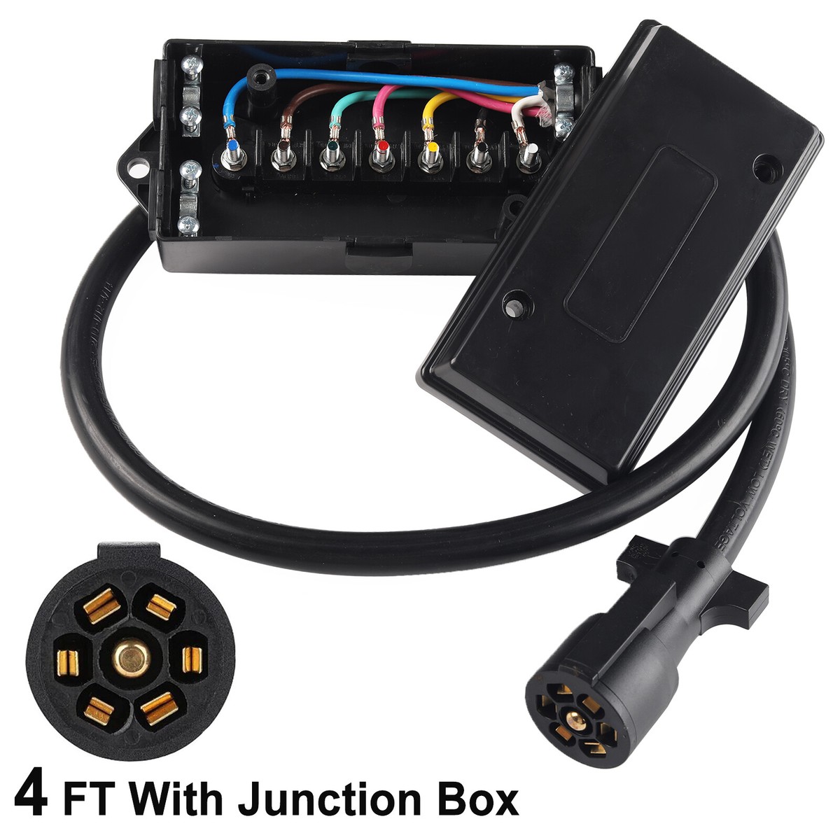 【ADRER】7way cote 7 Way Trailer Plug Weatherproof Trailer Wiring Harness 7 Pin
