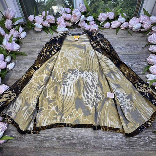 Ruby Rd. Woman Jacket Size 22W Plus Leopard Animal Print Shinny, Full Zip - Picture 4 of 16