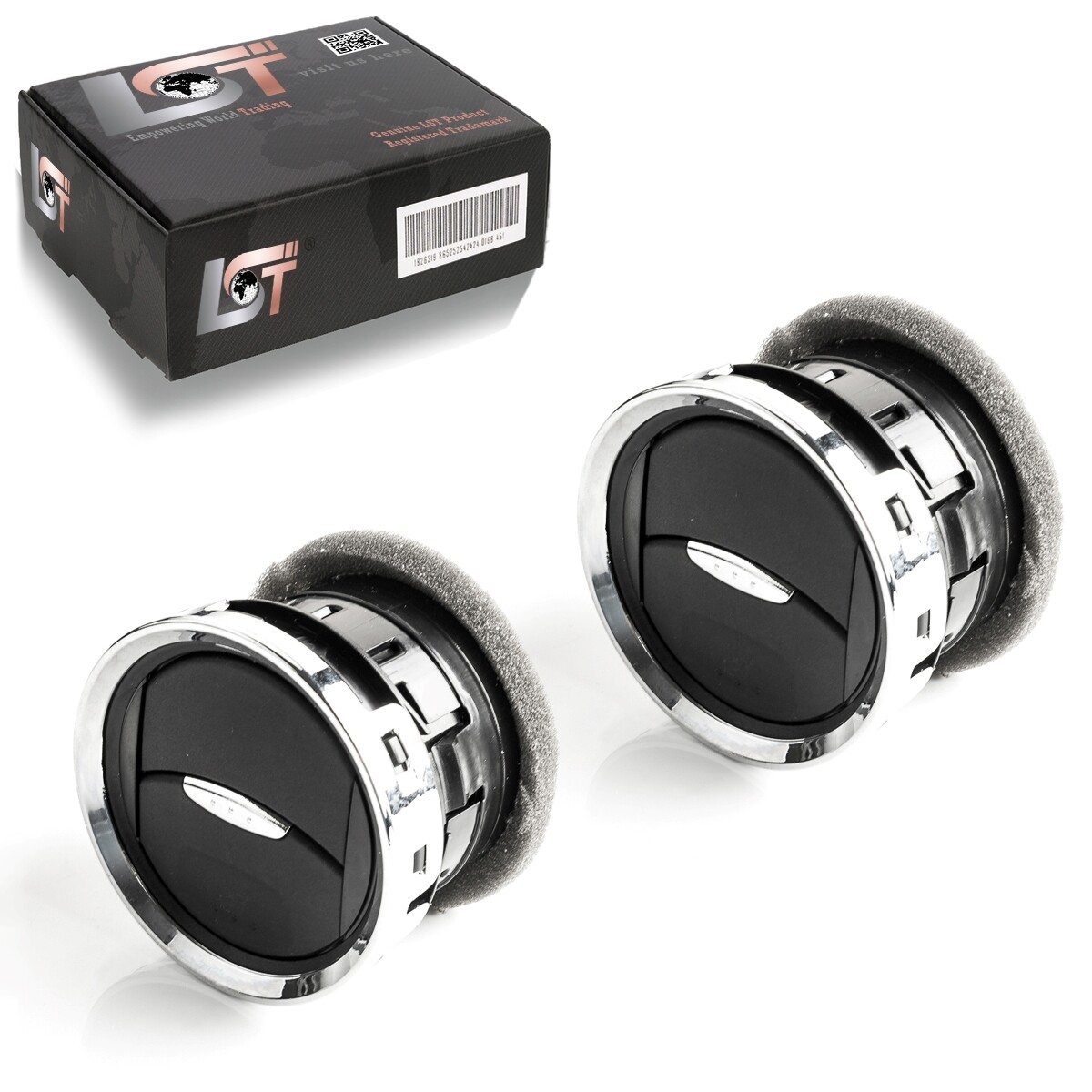 2X Ventilation Grilles Black Chrome For Ford Fiesta VI Transit Tourneo Courier