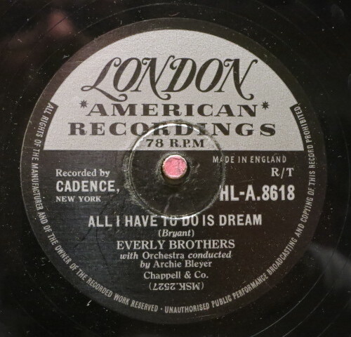 The Everly Brothers 78 RPM / All I Have To Do Is Dream & Claudette (67-1115) - Bild 1 von 2