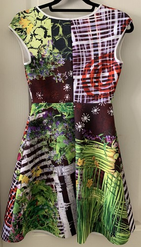 EUC CLOVER CANYON Aline NEOPRENE DRESS SIZE Medium Fit And Flare Made In USA - Picture 2 of 12