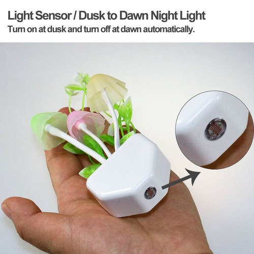 2 Pack Romantic Colorful Sensor LED Mushroom Night Light Wall Lamp Home Decor US - Picture 9 of 12