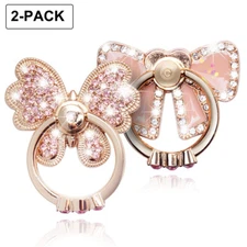 2-PACK Glitter Rotating Finger Ring Stand Holder For Cell Phone i Phone Galaxy