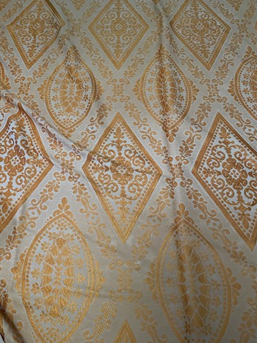 Vintage Retro 70’s Fringed Brocade Saraband Single Bedspread Orange Reversable - Picture 2 of 12