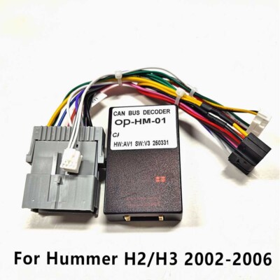For 02-06 Hummer H2 H3 9'' 10'' Stereo Radio 16 Pin Power Wiring Harness W/Canbus