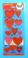 Vintage Hallmark Stickeroni Gold Red Hearts Sticker Pack