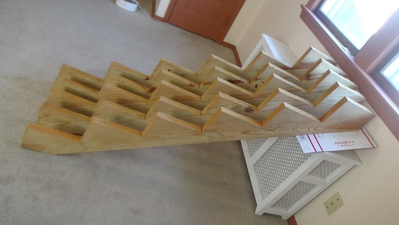 Lot of 5 Outdoor Stair Stringer 6 Step Ground Contact Thompsonized Treated wood