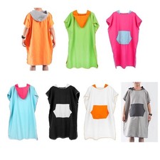 Unisex Surf Hooded Poncho Wetsuit Changing Robe Towel &