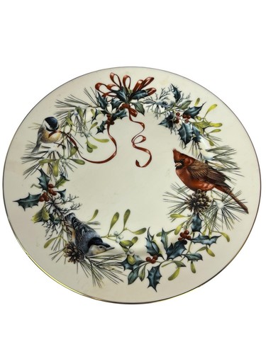 Vintage Winter Greetings Lenox Porcelain Dinner Plates Set of 5 - Picture 7 of 11