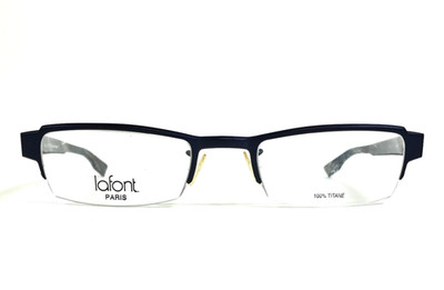 Jean Lafont Eyeglasses Frames PETRUS 170 Black Blue Rectangle Half Rim 51-21-145